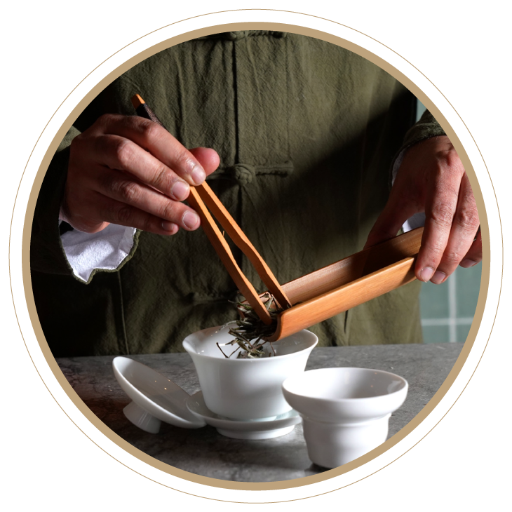 Chinese baijiu and tea selection with ceremonial tea tasting dispensary